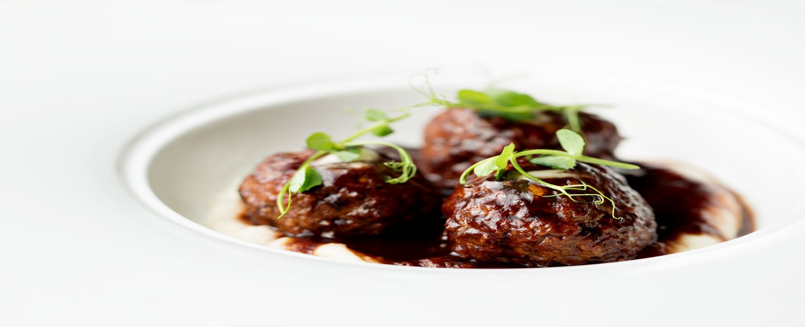 food presentation photograph of our handmade meatballs.