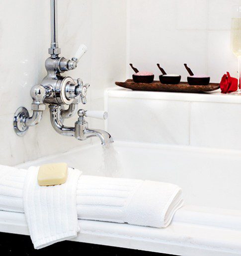 bathtub featured in several of fifteen beacon's guestrooms. Seasonal bath salts are available upon request.