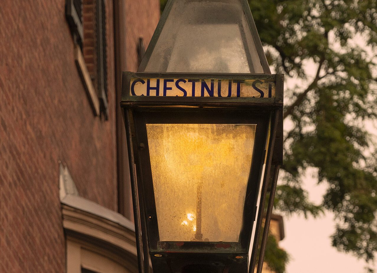 Chestnut Street Lamp on within Beacon Hill neighborhood in Boston