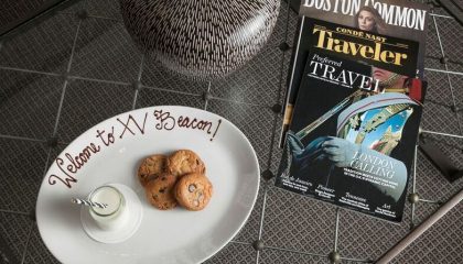 custom kids amenity featuring milk and cookies