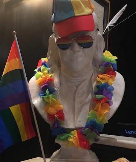 Gay Pride Statue for our Drag me to Brunch Package Promo