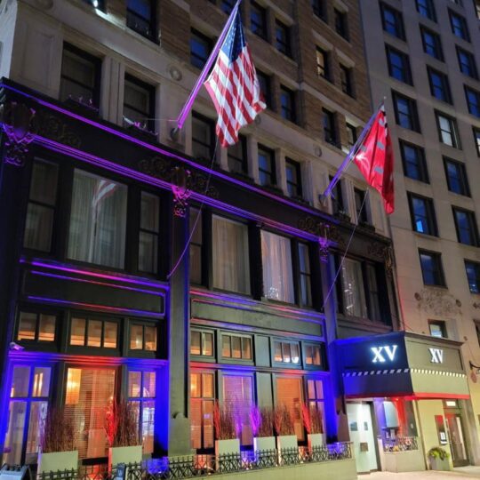 LED Lights Flashing in the Front of XV Beacon Hotel